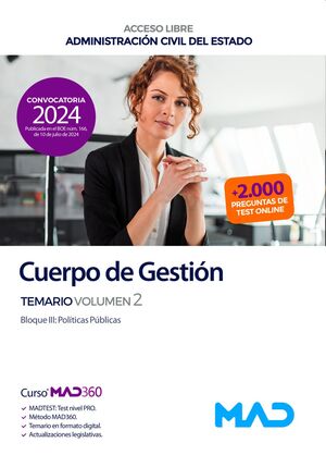 Cuerpo de Gestión (T2) de la Administración Civil (acceso libre). Administración General del...