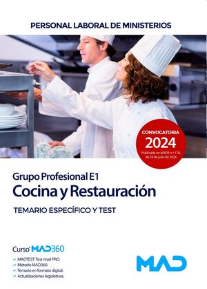 Cocina y Restauración (Grupo Profesional E1). Personal Laboral Ministerios