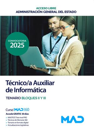 Técnico Auxiliar de Informática (T2) de la Administración General del Estado (acceso libre)
